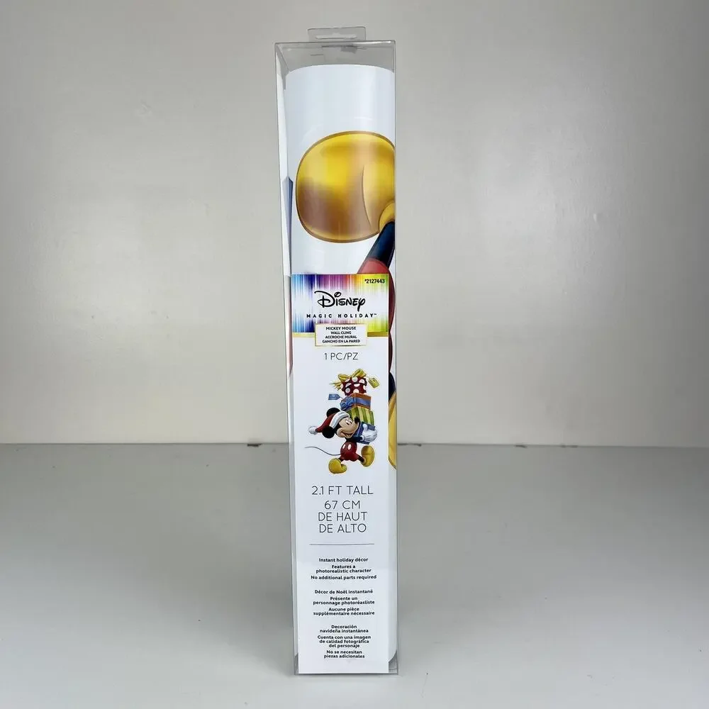 Disney Mickey Mouse Christmas Magic Indoor Wall Cling 2.1 Ft Tall Reusable